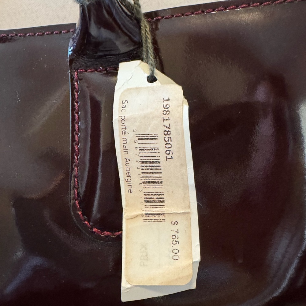 Longchamp Roseau patent leather tote bag Burgundy.  - Picture 2 of 16